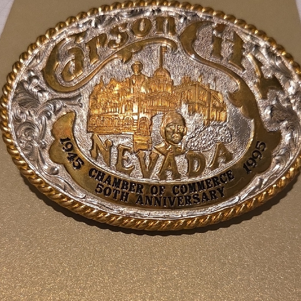 Carson City Nevada 50th Anniversary Belt Buckle VINTAGE